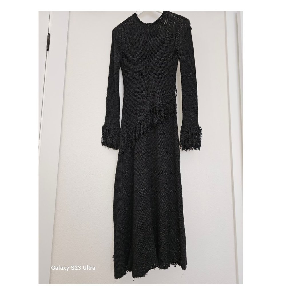 Zara black shimmering see-through midi dress